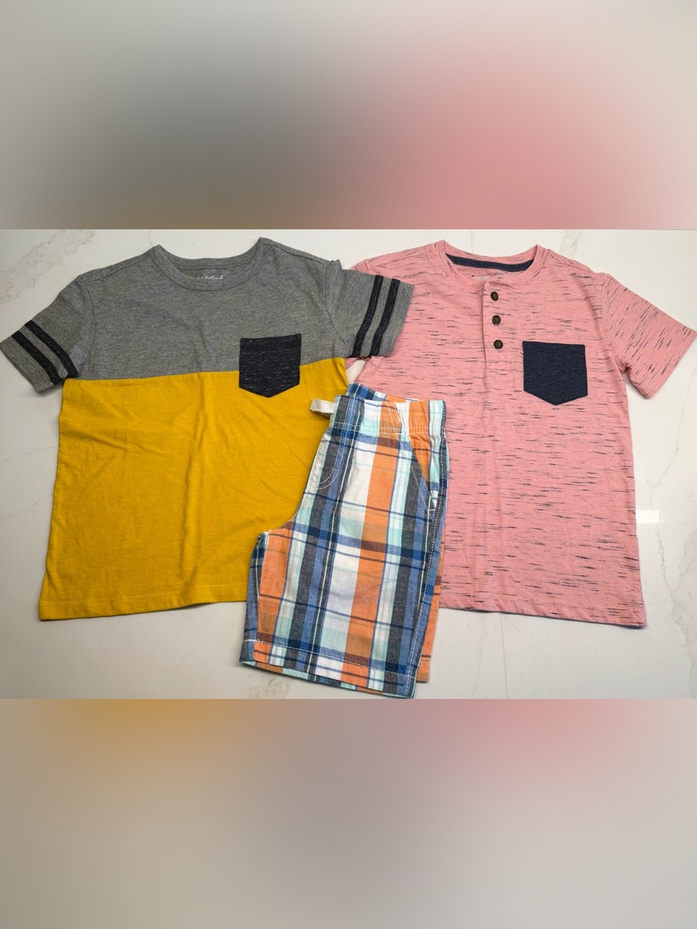 Boys XS 4/5 Clothing Bundle Cat & Jack Jumping Beans Shirts Shorts 3pc
